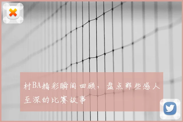 村BA精彩瞬间回顾,盘点那些感人至深的比赛故事